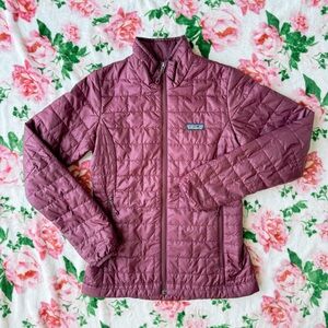 PATAGONIA womens nano puff insulated jacket in maroon + red (retired colors!) xs